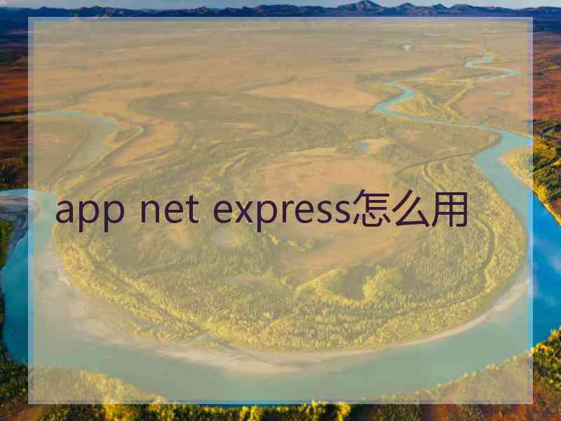 app net express怎么用