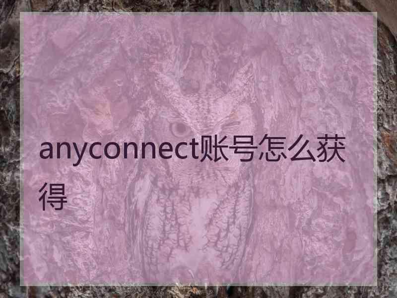 anyconnect账号怎么获得