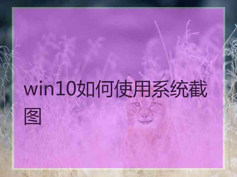 win10如何使用系统截图