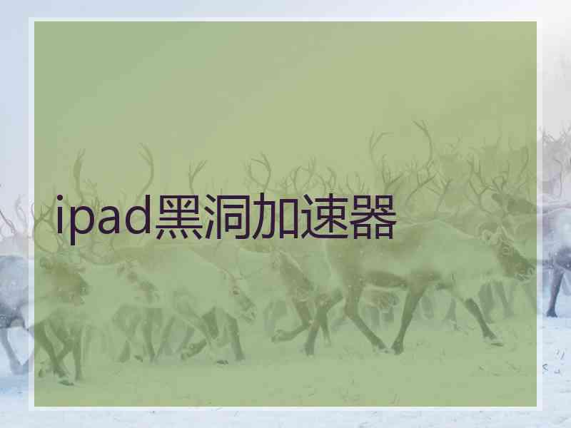 ipad黑洞加速器