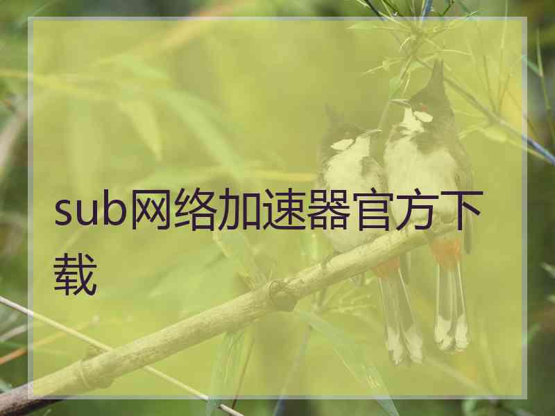 sub网络加速器官方下载