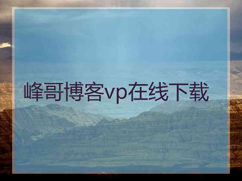 峰哥博客vp在线下载