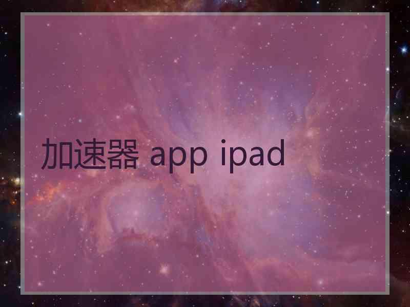 加速器 app ipad