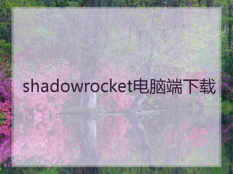 shadowrocket电脑端下载