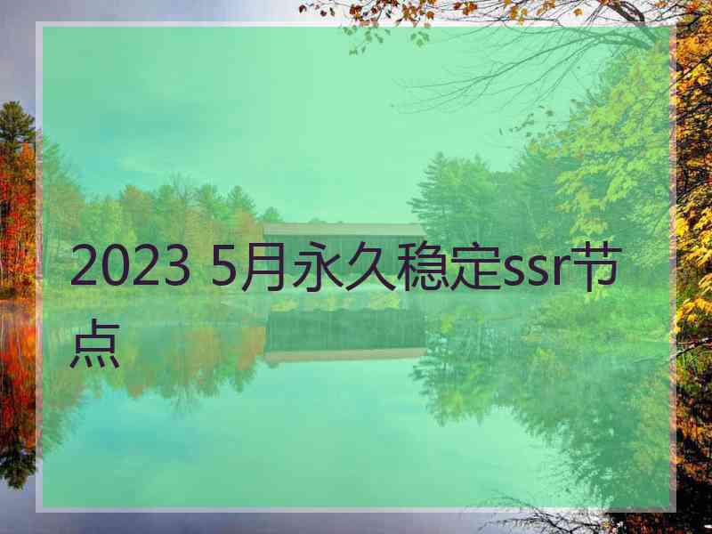 2023 5月永久稳定ssr节点