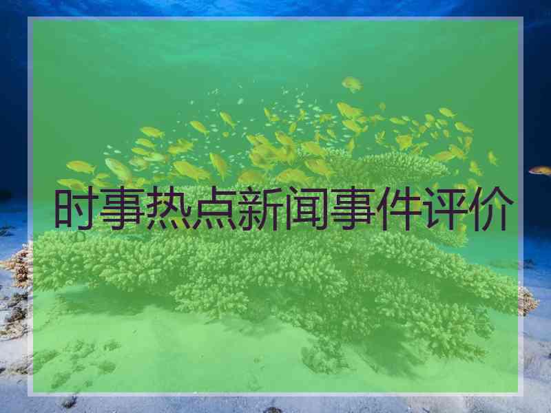 时事热点新闻事件评价