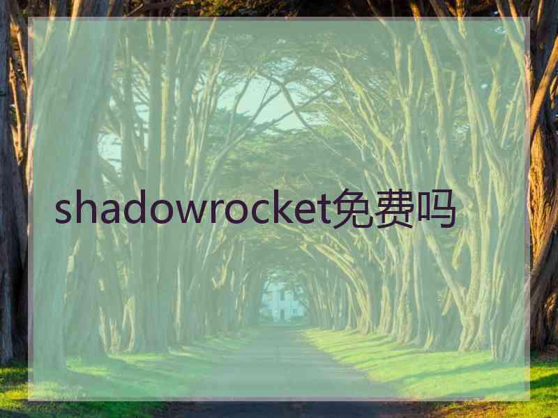 shadowrocket免费吗