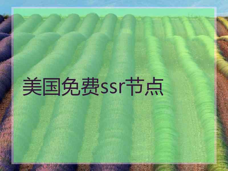 美国免费ssr节点