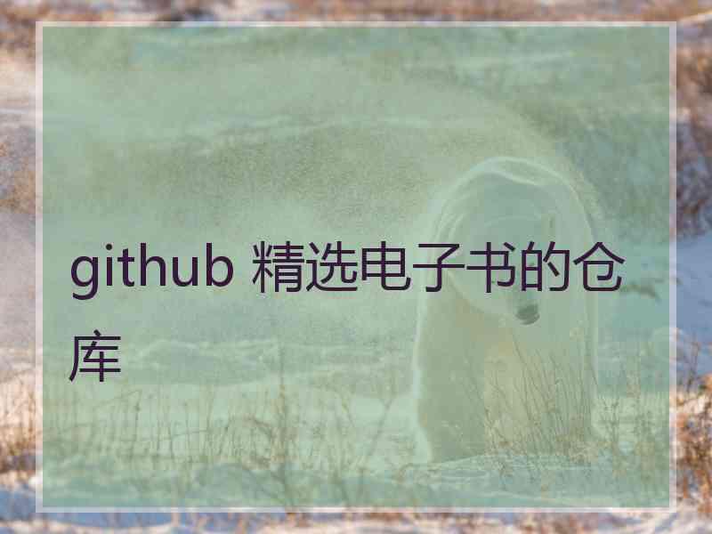 github 精选电子书的仓库