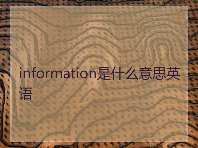 information是什么意思英语