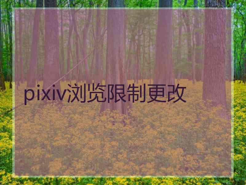 pixiv浏览限制更改