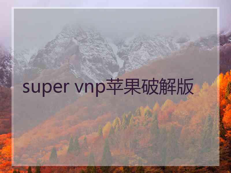 super vnp苹果破解版