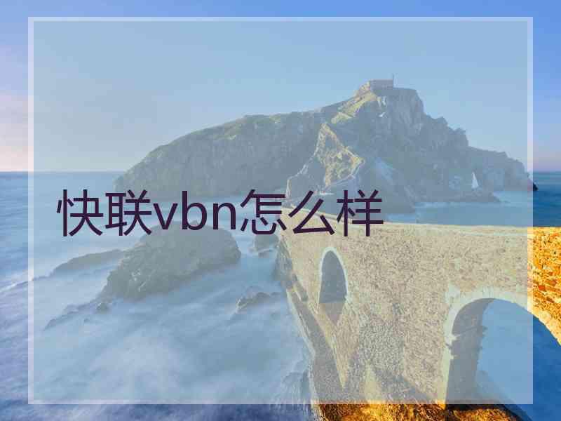 快联vbn怎么样