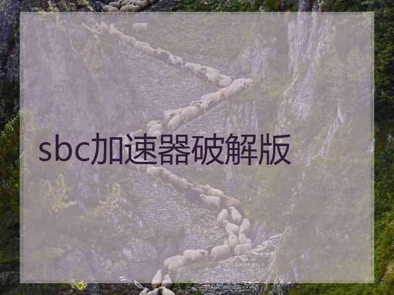 sbc加速器破解版