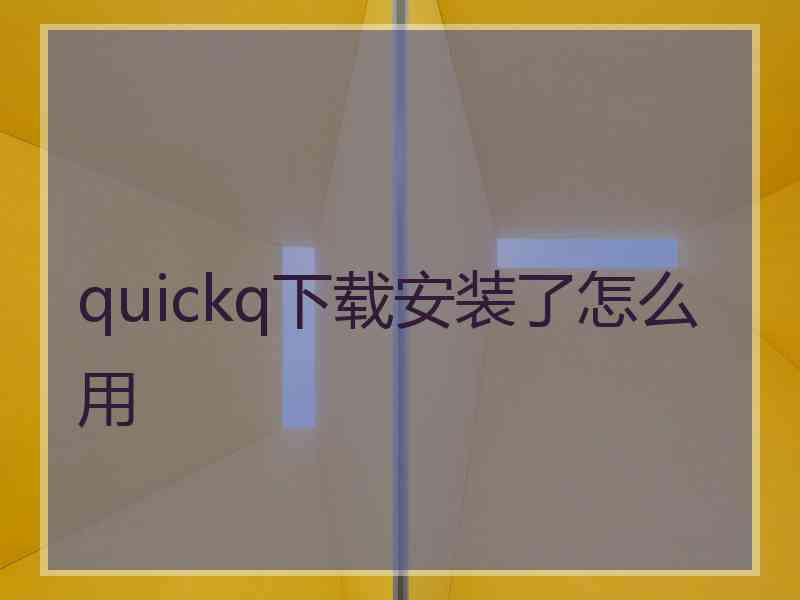 quickq下载安装了怎么用