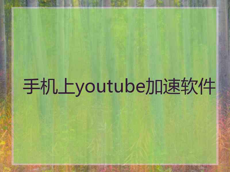 手机上youtube加速软件