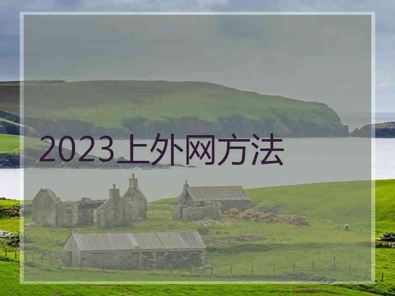 2023上外网方法