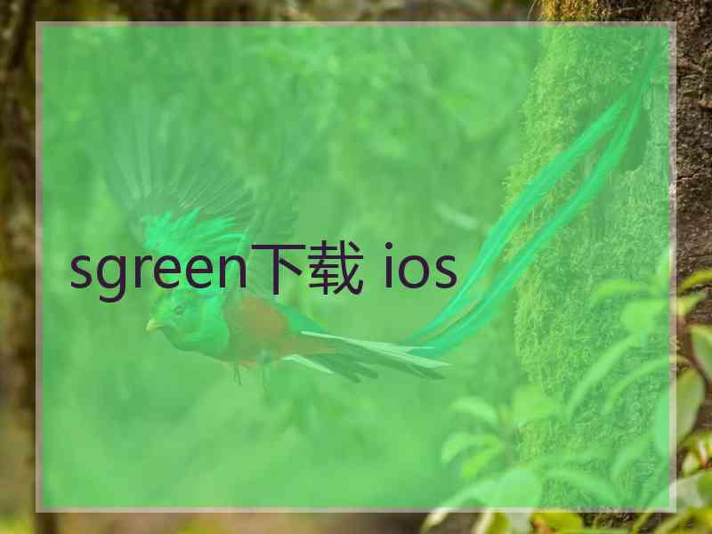 sgreen下载 ios