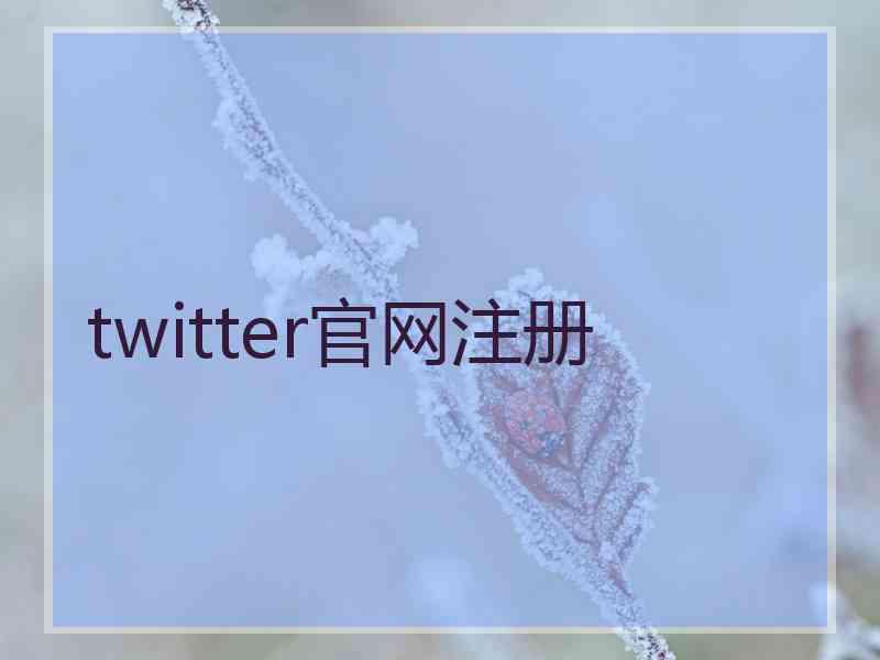 twitter官网注册