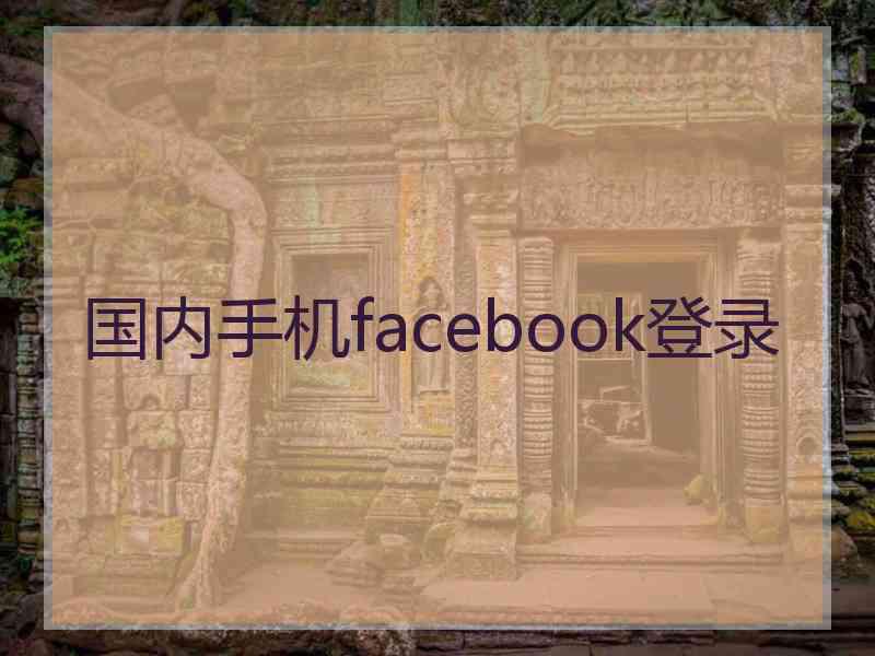 国内手机facebook登录