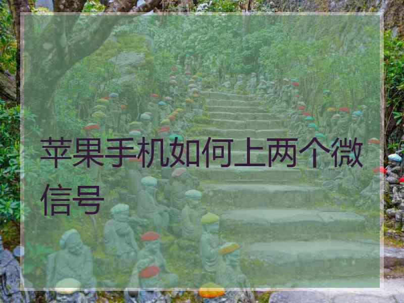 苹果手机如何上两个微信号