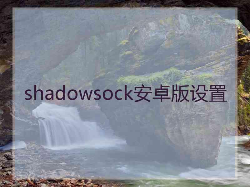 shadowsock安卓版设置