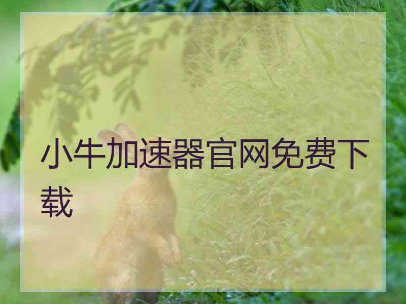 小牛加速器官网免费下载