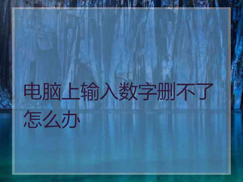 电脑上输入数字删不了怎么办