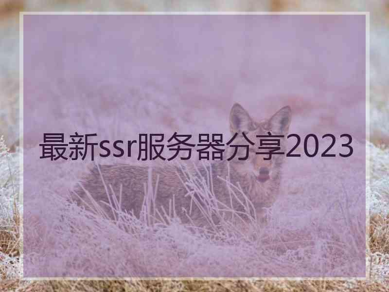 最新ssr服务器分享2023