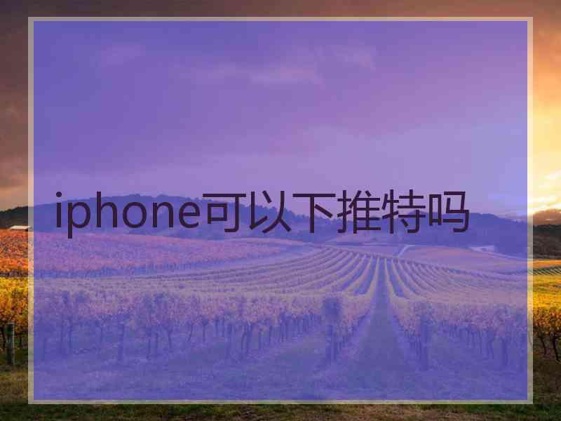 iphone可以下推特吗