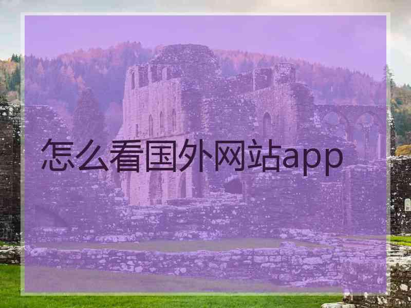 怎么看国外网站app