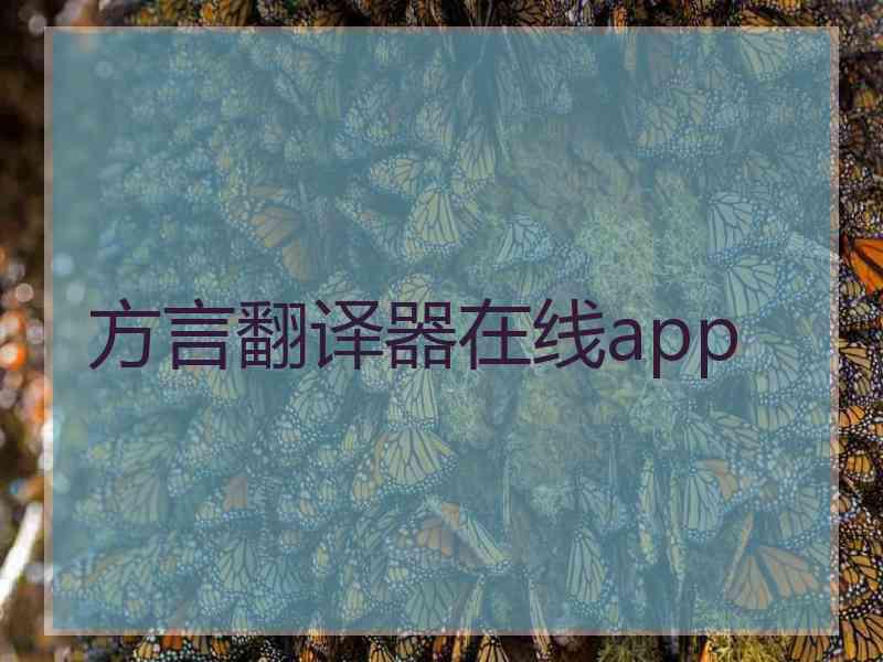 方言翻译器在线app