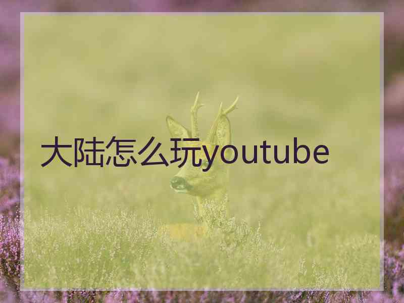 大陆怎么玩youtube