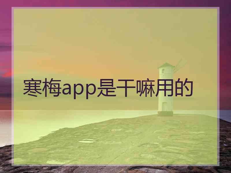 寒梅app是干嘛用的