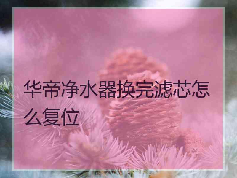 华帝净水器换完滤芯怎么复位