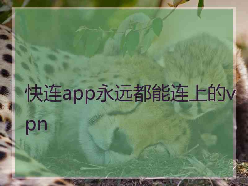 快连app永远都能连上的vpn