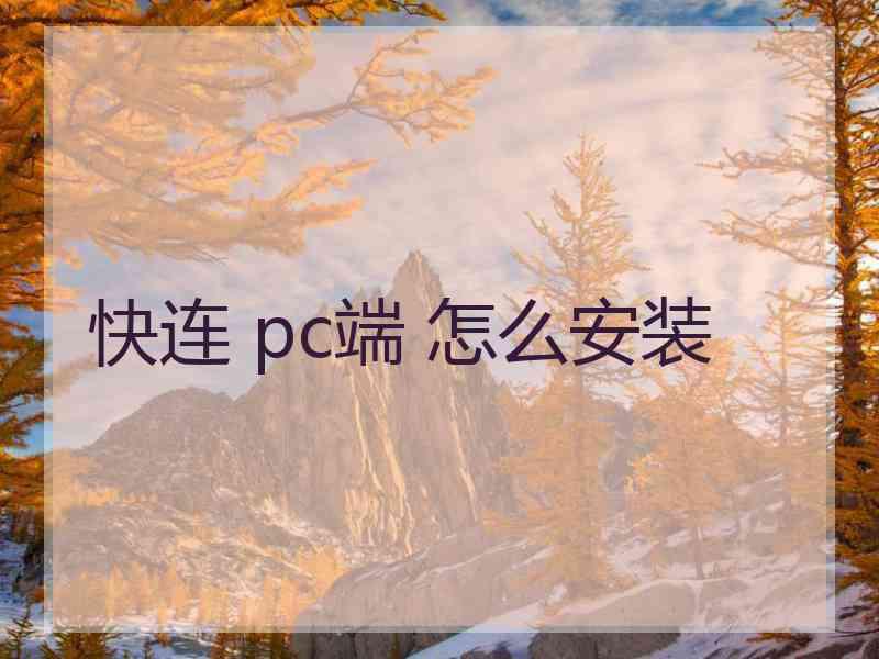 快连 pc端 怎么安装