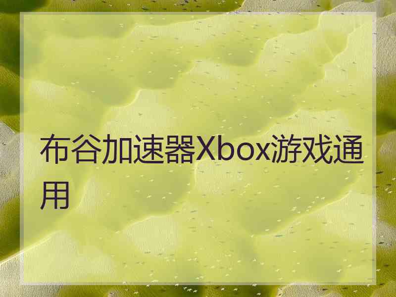 布谷加速器Xbox游戏通用