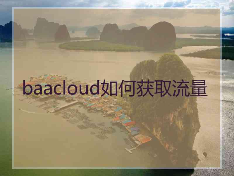 baacloud如何获取流量