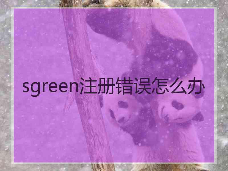 sgreen注册错误怎么办