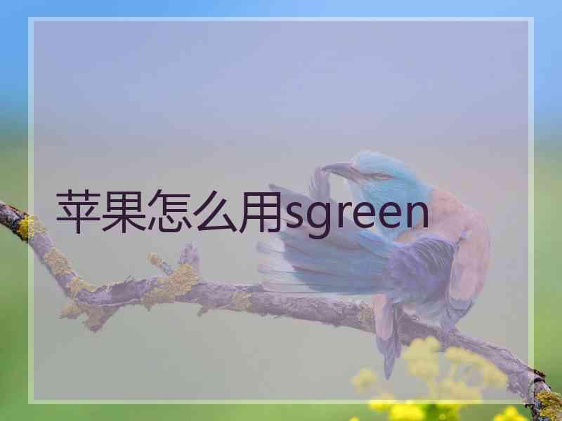 苹果怎么用sgreen