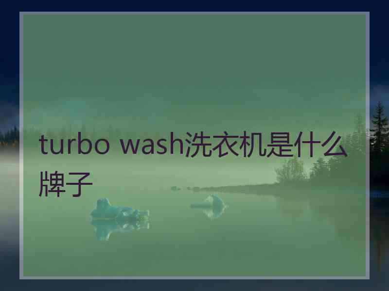 turbo wash洗衣机是什么牌子