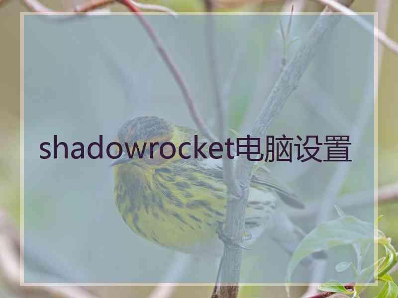 shadowrocket电脑设置