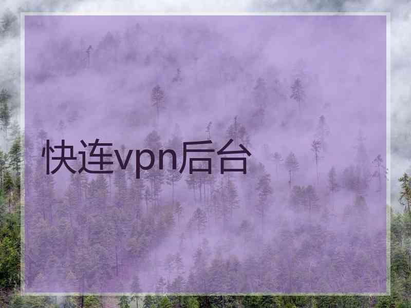 快连vpn后台