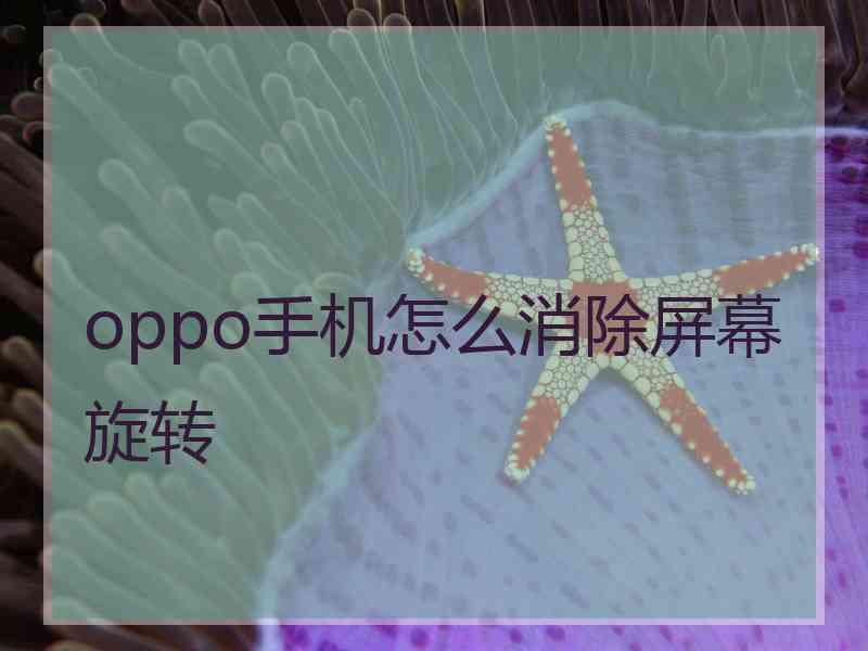 oppo手机怎么消除屏幕旋转