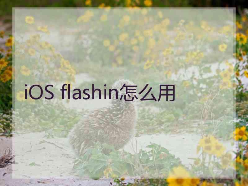 iOS flashin怎么用