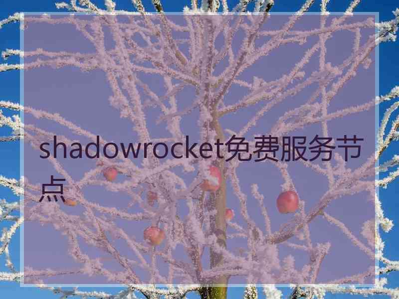 shadowrocket免费服务节点