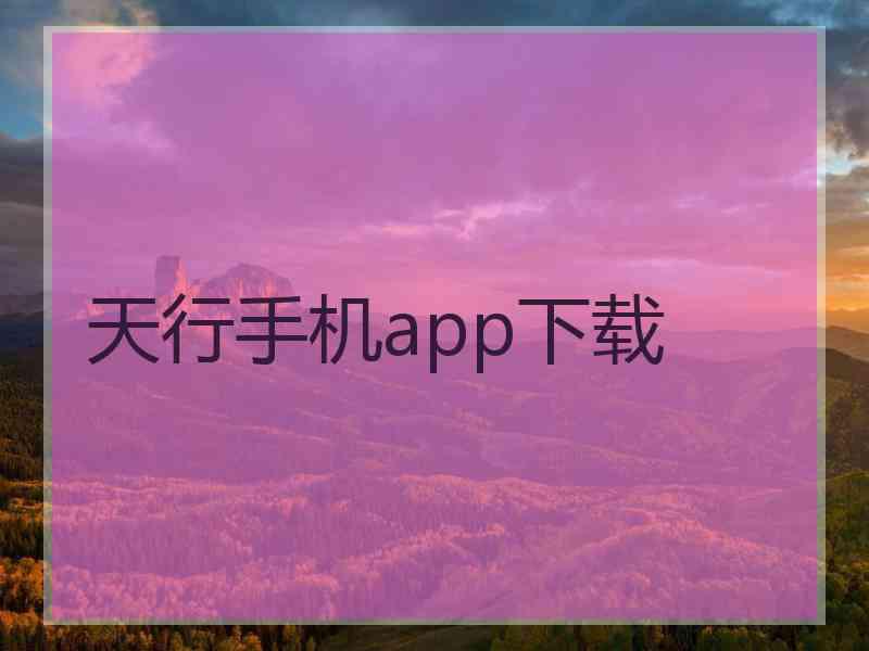 天行手机app下载