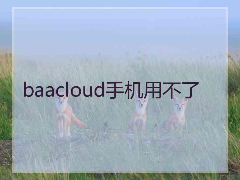 baacloud手机用不了