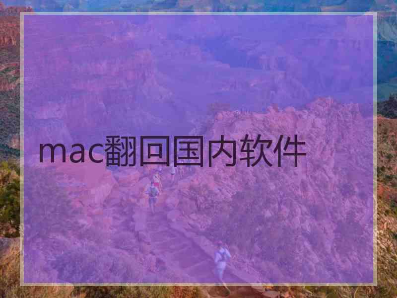 mac翻回国内软件